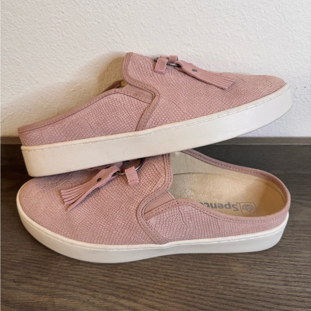 Spenco Sz 9.5 Pink Tassel Mules - Picture 4 of 9